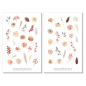 Preview: Beige Blumen Sticker Set