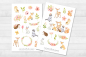 Preview: Niedliche Waldtiere rosa Sticker Set