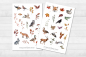 Preview: Herbst Waldtiere Sticker Set