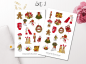 Preview: Mädchen Weihnachten Sticker Set