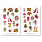 Preview: Mädchen Weihnachten Sticker Set