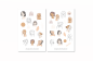 Preview: Frauen Gesichter Sticker Set