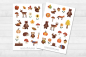 Preview: Herbst Tiere Sticker Set