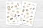 Preview: Muscheln Sticker Set