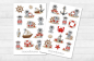 Preview: Maritime Hippo Sticker Set