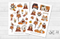 Preview: Mädchen Herbst Sticker Set