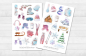 Preview: Winterurlaub Skifahren Sticker Set