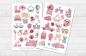 Preview: Valentinstag Liebe Sticker Set