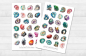Preview: Quarze und Kristalle Sticker Set