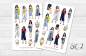 Preview: Mädchen Mode Sticker Set