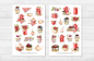 Preview: Rote Küche Sticker Set