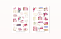 Preview: Pink Books Sticker Set