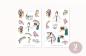 Preview: Mädchen Frühling Sticker Set