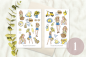 Preview: Mädchen Sommer Sticker Set