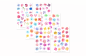 Preview: Bunte Blumen Sticker Set