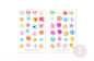Preview: Bunte Blumen Sticker Set