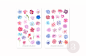 Preview: Bunte Blumen Sticker Set