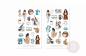 Preview: Mädchen Kaffee Sticker Set