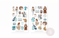 Preview: Mädchen Kaffee Sticker Set
