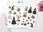 Preview: Girls Witch Sticker Set