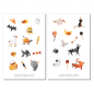 Preview: Halloween Tiere Sticker Set