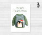 Preview: Ugly Christmas Sweater Animals Postcards Set - DIN A6
