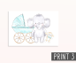 Preview: Baby Elephant Postcard Set - DIN A6