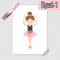 Preview: Mädchen Ballerina Poster - DIN A5, A4