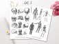 Preview: Vintage Anatomie Sticker Set