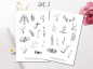 Preview: Vintage Animal Bones Sticker Set