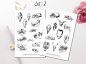 Preview: Vintage Animal Bones Sticker Set