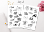 Preview: Vintage Animal Bones Sticker Set