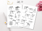 Preview: Vintage Animal Bones Sticker Set