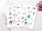 Preview: Snow Fox Christmas Sticker Set