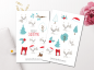 Preview: Schneefuchs Weihnachten Sticker Set