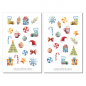 Preview: Weihnachten Aquarell Sticker Set