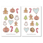 Preview: Weihnachten Plätzchen Sticker Set