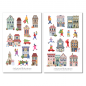 Preview: Weihnachten Stadt Sticker Set