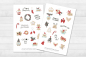 Preview: Weihnachten Katzen Sticker Set