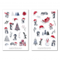 Preview: Weihnachten Pinguin Sticker Set