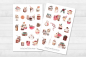 Preview: Weihnachten Essen und Trinken Sticker Set