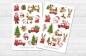 Preview: Weihnachten Tannenbäume Sticker Set