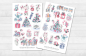 Preview: Weihnachten Tiere Sticker Set