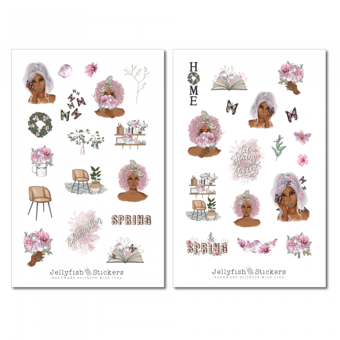 Mädchen Frühling Sticker Set