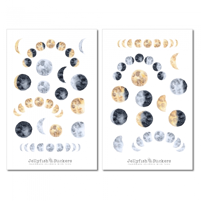 Wolf und Mond Sticker Set