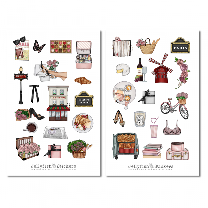 Mädchen Paris Sticker Set