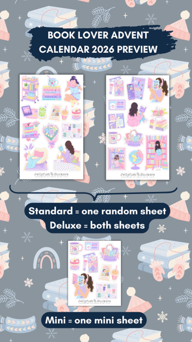 VORBESTELLUNG + BONUS - Sticker Adventskalender 2026: BOOK LOVER