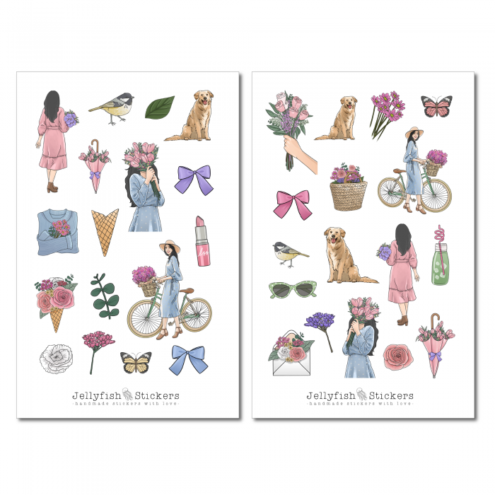 Mädchen Sommer Sticker Set