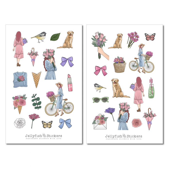 Mädchen Sommer Sticker Set