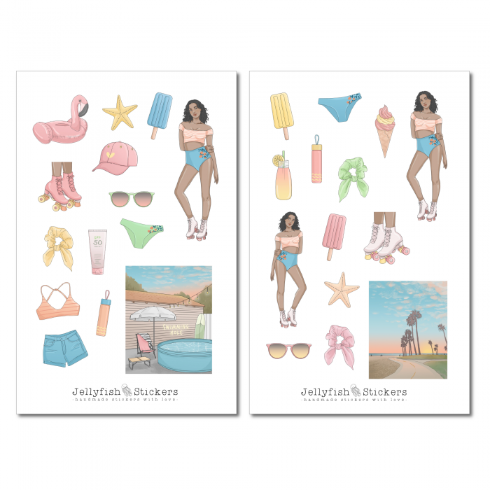 Girls Summer Sticker Set